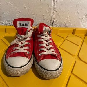 Red low top Converse All Stars